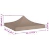 vidaXL Party Tent Roof 3x3 m Taupe 270 g/m²