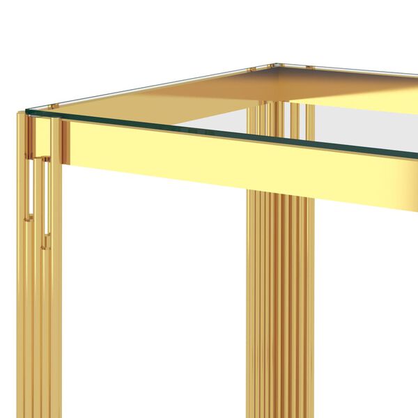vidaXL Coffee Table Gold 55x55x55 cm Stainless Steel and Glass