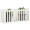 vidaXL Garden Raised Bed with Fence Design White 150x50x70 cm Solid Wood Pine