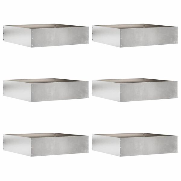 vidaXL Lawn Edging 6 pcs Silver 50 x 50 x 13 cm Stainless Steel
