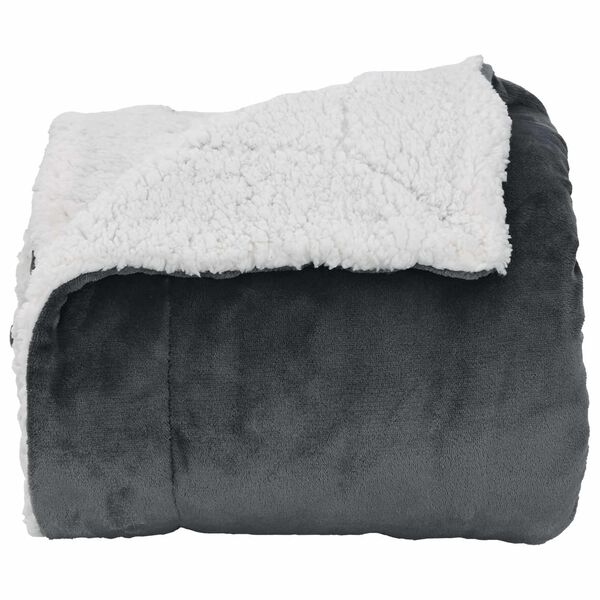 vidaXL Throw Blanket Dark Grey 240 x 270 cm Fleece