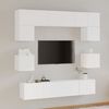 vidaXL 8 Piece TV Cabinet Set White Engineered Wood