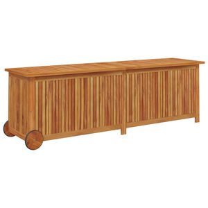 vidaXL Garden Storage Box with Wheels 150x50x58 cm Solid Wood Acacia