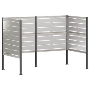 vidaXL Wheelie Bin Screen 167 x 85 x 113 cm Stainless Steel Silver