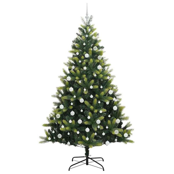 vidaXL Artificial Hinged Christmas Tree 300 LEDs Green 210 cm