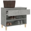 vidaXL Shoe Cabinet Concrete Grey 70x36x60 cm Engineered Wood