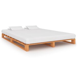 vidaXL Pallet Bed Frame without Mattress Brown 200x200cm Solid Wood
