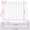 vidaXL Garden Fence 3 pcs Grey 5.1 x 1.5 m Powder-coated Steel