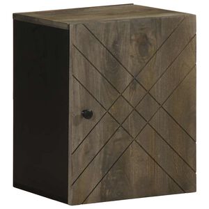vidaXL Wall-mounted Bathroom Cabinet Black 38x33x48cm Solid Wood Mango