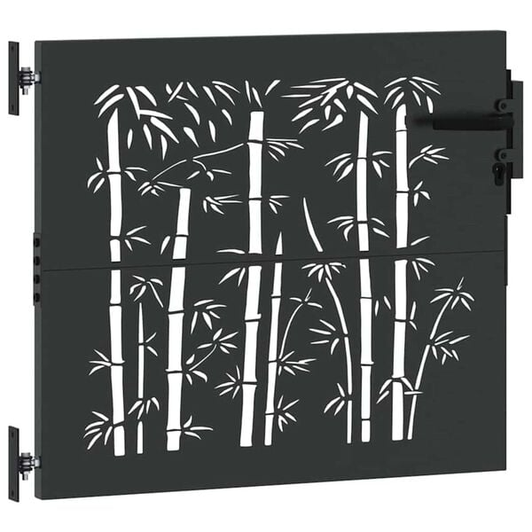 vidaXL Garden Gate with Lock Black 85 x 100 cm Powder-coated steel