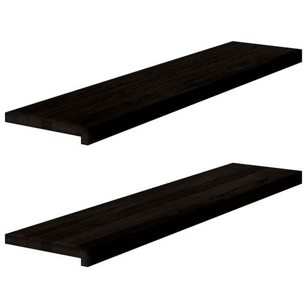 vidaXL Stair Treads 2 pcs Dark Brown 110x30x2 cm Solid Wood Oak