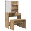 vidaXL Dressing Table Set with LED Artisan Oak Engineered Wood