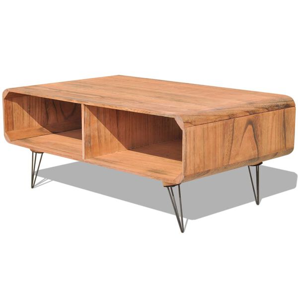 vidaXL Coffee Table 90x55.5x38.5 cm Solid Paulownia Wood Brown
