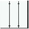 vidaXL Folding Shower Enclosure 3 Panels ESG 130x138 cm Black