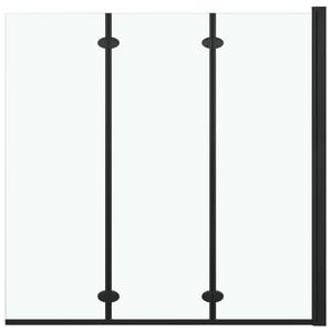 vidaXL Folding Shower Enclosure 3 Panels ESG 130x138 cm Black