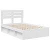 vidaXL Bed Frame with Headboard White 120 x 190 cm Solid Pine Wood