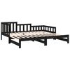 vidaXL Pull-out Day Bed without Mattress Black 2x(90x200) cm