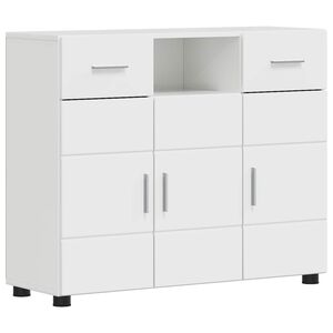 vidaXL Wooden Cabinet with Drawer High Gloss White 88.5 x 30.5 x 73 cm