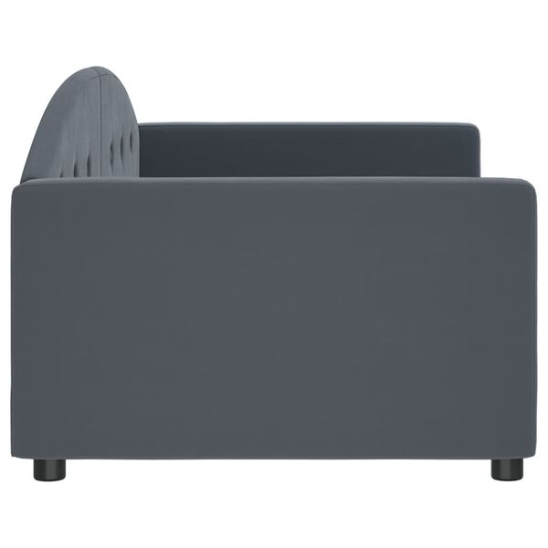 vidaXL Day Bed without Mattress Dark Grey 90x190 cm Single Velvet