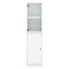 vidaXL Highboard with Glass Door White 35x37x142 cm
