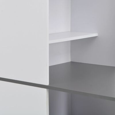 vidaXL Bar Table with Cabinet White 115x59x200 cm