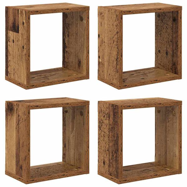 vidaXL Wall Shelves with Shelf Wall-mounted Old Wood Engineered Wood