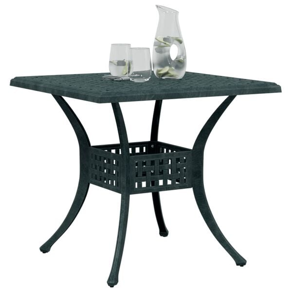 vidaXL Garden Table Green 80x80x75 cm Cast Aluminium