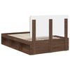 vidaXL Bed Frame with Headboard Brown Oak 120 x 190 cm Solid Pine Wood