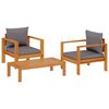 vidaXL 3 Piece Garden Sofa Set with Cushions Solid Wood Acacia