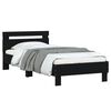 vidaXL Bed Frame without Mattress with Headboard Black 75x190 cm Small Single