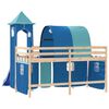vidaXL Kids' Loft Bed with Tower without Mattress Blue 90x190 cm Single