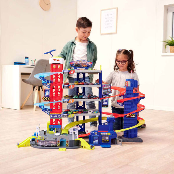 majoRETTE Play Garage with 5 Toy Vehicles Super Chase Center