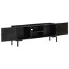 vidaXL TV Cabinet Black 115x30x46 cm Solid Mango Wood