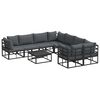 vidaXL Garden Sofa Set 9 pcs Black Steel