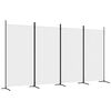 vidaXL 4-Panel Room Divider White 346x180 cm Fabric