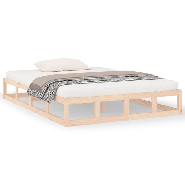 vidaXL Bed Frame without Mattress 150x200 cm King Size King Size Solid Wood