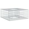 vidaXL Gabion Raised Bed 100 x 100 x 40 cm Galvanised Steel Silver