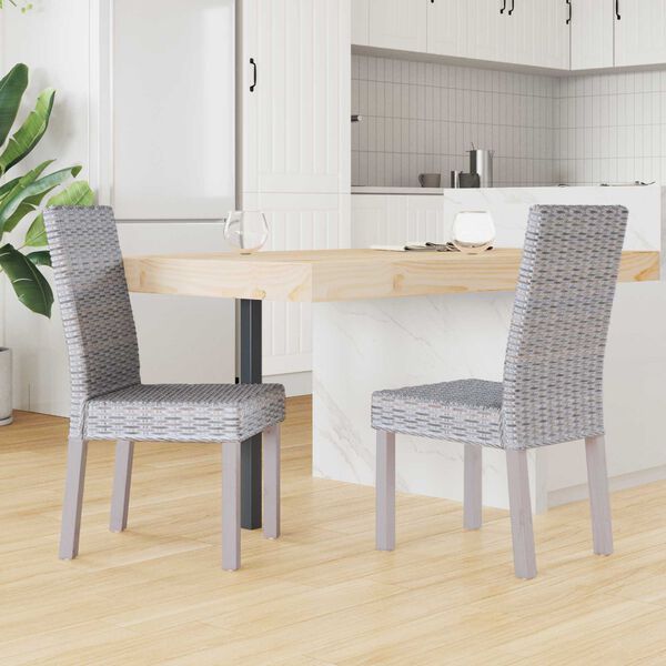 vidaXL Dining Chair 2 pcs White Wash 45 x 54 x 93 cm