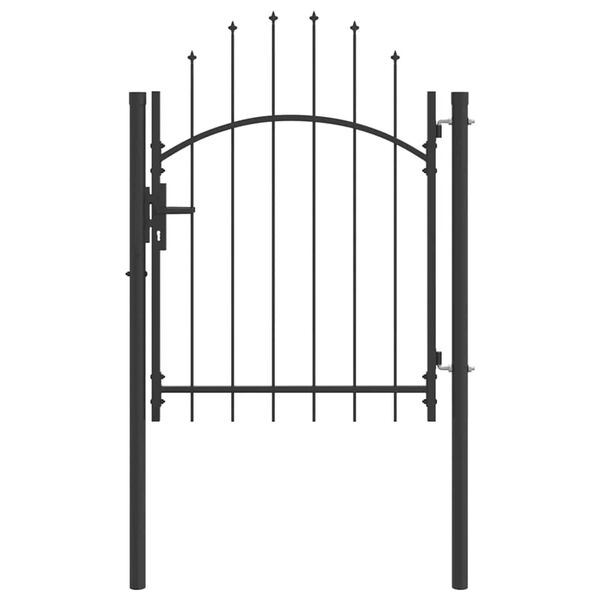 vidaXL Garden Gate with Lock Grey 100 x 125 cm Steel