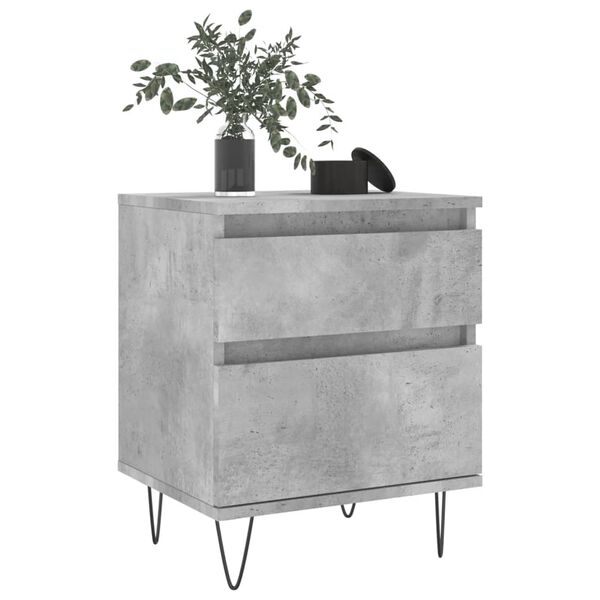 vidaXL Bedside Cabinet Concrete Grey 40x35x50 cm Engineered Wood
