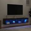 vidaXL TV Cabinets with LED Lights 2 pcs Black 80x30x30 cm