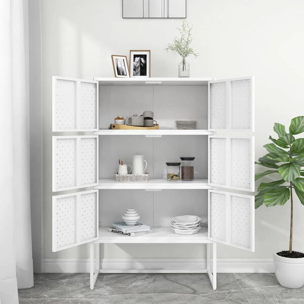 vidaXL Highboard White 80x35x135 cm Steel