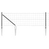 vidaXL Euro Fence with Spikes 25 x 0.8 m PVC-Coated Steel Grey Mesh