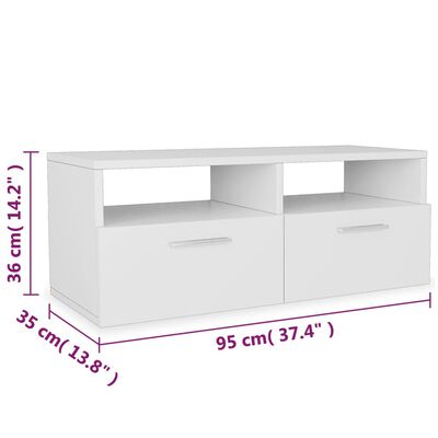 vidaXL TV Cabinets 2 pcs Engineered Wood 95x35x36 cm White