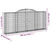vidaXL Arched Gabion Baskets 13 pcs 300x30x120/140 cm Galvanised Iron