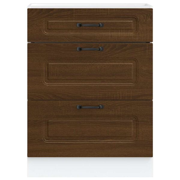 vidaXL Kitchen Base Cabinet Kalmar Brown Oak Engineered Wood