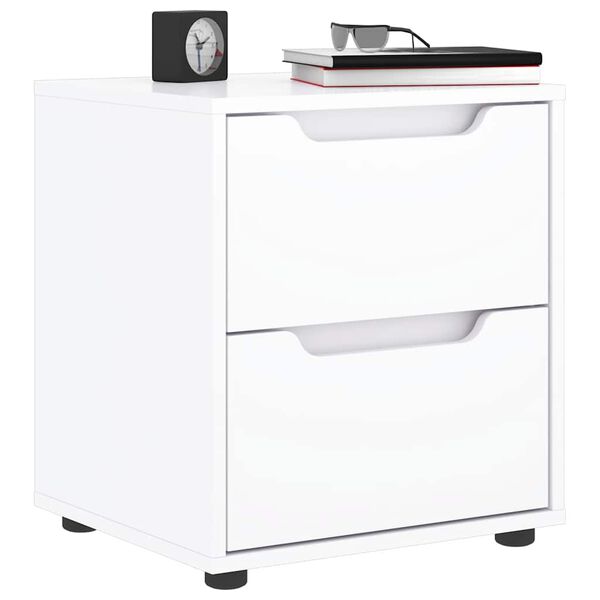 vidaXL Bedside Cabinet VISNES White 45x40x50 cm Engineered Wood