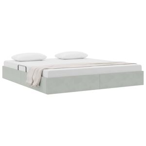 vidaXL Storage Bed with Mattress Light Grey 160 x 200 cm Velvet