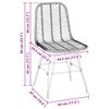 vidaXL Dining Chair 2 pcs Natural 44 x 47 x 85 cm Rattan and Iron