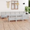 vidaXL 10 Piece Garden Lounge Set White Solid Wood Pine